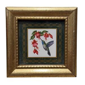 Vintage 1996 Heartfelt Collection Hummingbirds Blue Throat Framed Miniature
